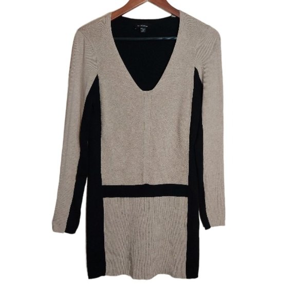 Le Chateau Black/Tan Color Block Dress - Size M - Picture 1 of 4